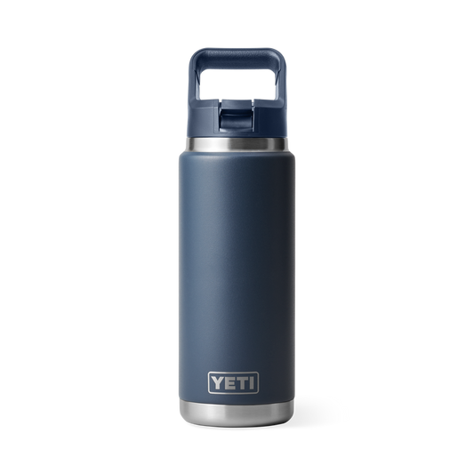 YETI RAMBLER 26OZ BOTTLE STRAW NAVY