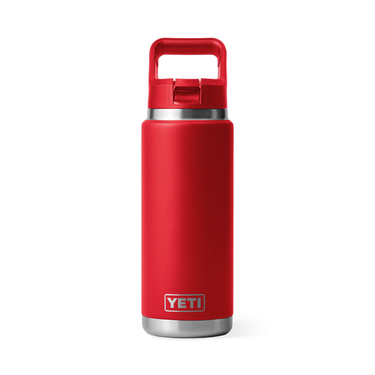YETI RAMBLER 26OZ BOTTLE STRAW RESCUE RED