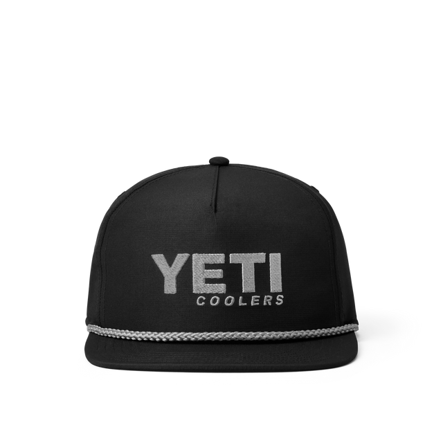 YETI COOLERS FLAT BRIM ROPE HAT BLACK