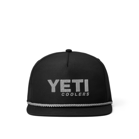 YETI COOLERS FLAT BRIM ROPE HAT BLACK