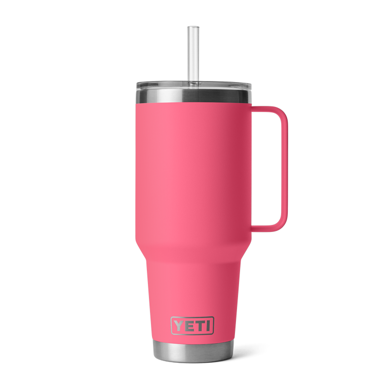 YETI RAMBLER 42oz STRAW MUG TROPICAL PINK
