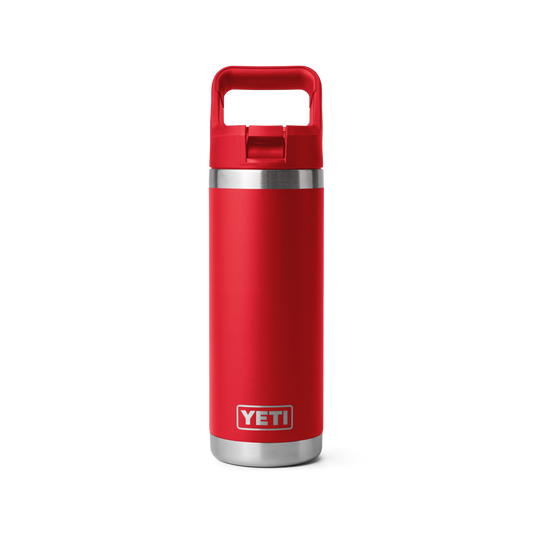 YETI RAMBLER 18OZ BOTTLE STRAW RESCUE RED
