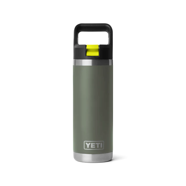 YETI RAMBLER 18OZ BOTTLE STRAW CAMP GREEN / FIREFLY * PICK UP ONLY *