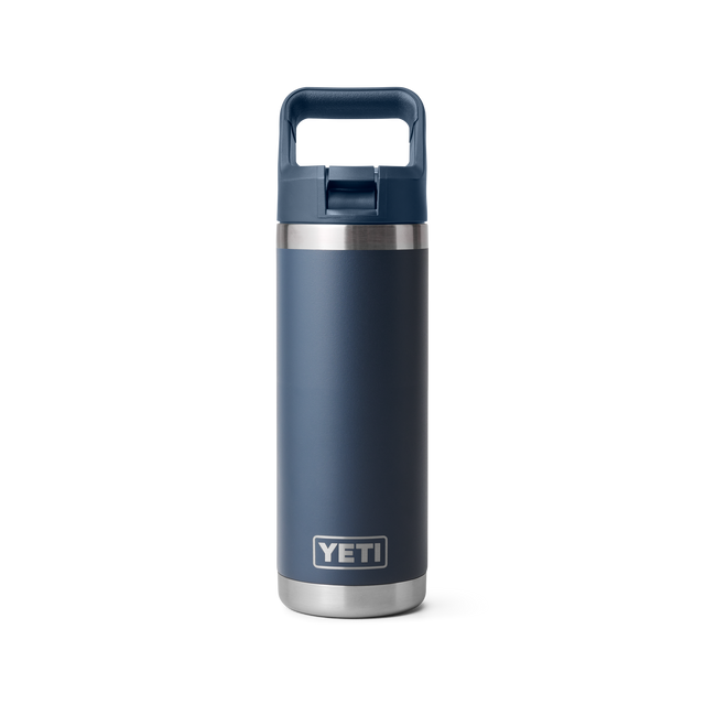 YETI RAMBLER 18OZ BOTTLE STRAW NAVY