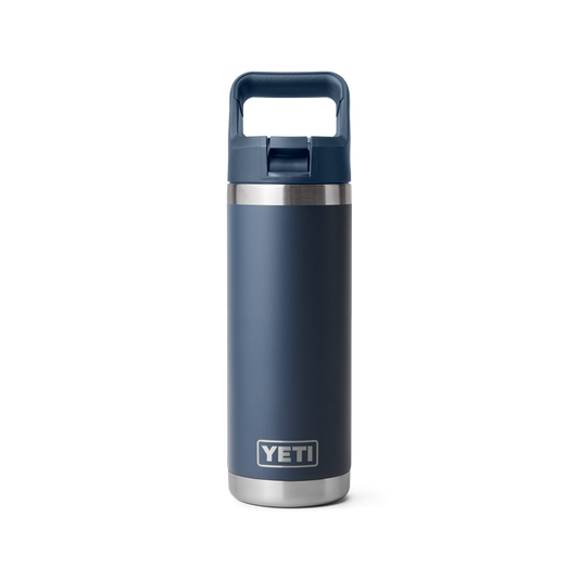 YETI RAMBLER 18OZ BOTTLE STRAW NAVY