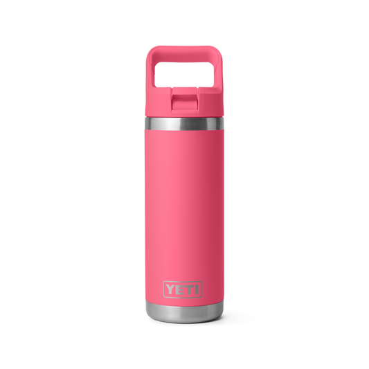 YETI RAMBLER 18OZ BOTTLE STRAW TROPICAL PINK