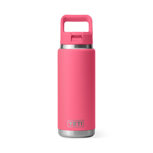 YETI RAMBLER 26OZ BOTTLE STRAW TROPICAL PINK