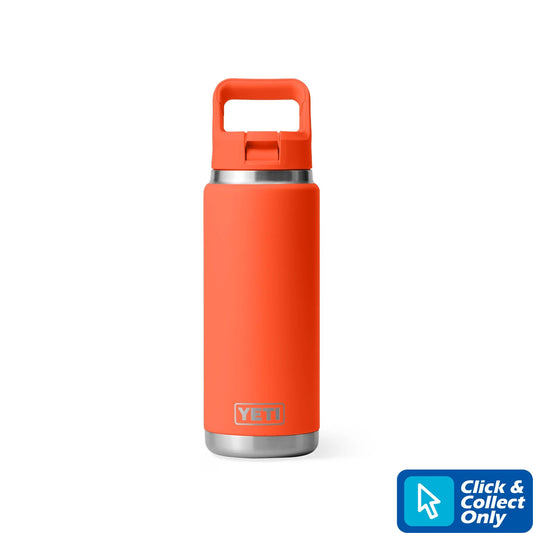 YETI RAMBLER 26OZ BOTTLE STRAW PAPAYA